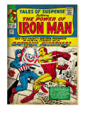 Marvel Comics Retro: The Invincible Iron Man Comic Book Cover 58  Facing Captain America (aged)