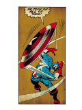 Marvel Comics Retro: Captain America Comic Panel  Throwing Shield (aged)