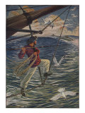 Illustration Of Canadian Brandishing Harpoon