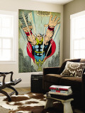Marvel Comics Retro: Mighty Thor Comic Panel  Flying (aged)