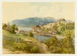 View of Gmunden at Lake Traun from Old Post Street