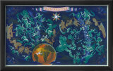 Air France: Celestial Map with Constellations and Zodiac  c1950
