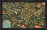 Air France: Flight Routes And Illustrated World Map  c1948