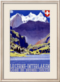 Swiss Alps Lucerne Travel Poster