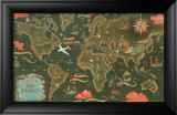 Air France: Flight Routes And Illustrated World Map  c1948