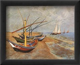 Fishing Boats on the Beach at Saints-Maries  c1888