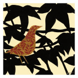 Ornate Bird on Black Branch
