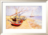 Fishing Boats on the Beach at Saints-Maries  c1888
