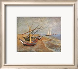 Fishing Boats on the Beach at Saints-Maries  c1888