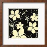 Black with Cream Flowers
