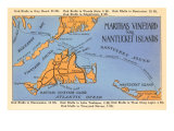 Map of Martha's Vineyard and Nantucket  Mass