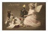 Joyeux Noel  Angel with Toys and Tree