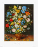 Flowers in a Brown Vase