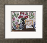 Still Life  Bouquet of Dahlias and White Book  1923