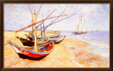 Fishing Boats on the Beach at Saints-Maries  c1888
