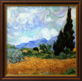 Wheatfield with Cypresses  c1889