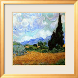 Wheatfield with Cypresses  c1889