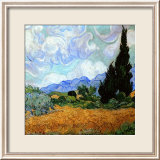 Wheatfield with Cypresses  c1889