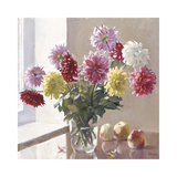 Dahlias and Fruit