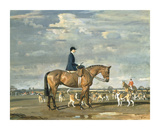 Sybil Harker on Saxa with the Norwich Staghounds