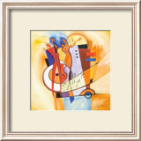 "Jazz on the Square" Pre-made-framed Framed Art Print
