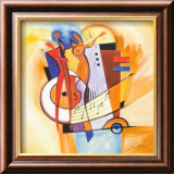 "Jazz on the Square" Pre-made-framed Framed Art Print