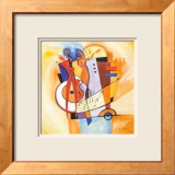 "Jazz on the Square" Pre-made-framed Framed Art Print