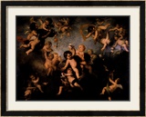 Cherubs Scattering Flowers