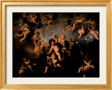 Cherubs Scattering Flowers