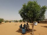 Guard from the Sudanese Liberation Movement and Sudanese Policemen Outside a Polling Station