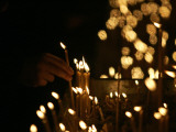 Lighting Candles  St Sava Temple  Orthodox Church Says Head Patriarch Pavle Died  Belgrade  Serbia