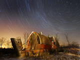 45-Minute Exposure for Circular Star Tracks over This Run-Down Barn Near Iron River  Wisconsin