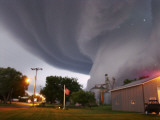 Huge Tornado Funnel Cloud Touches Down in Orchard  Iowa 