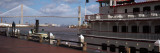 Ferry in River  Georgia Queen  Talmadge Bridge  Savannah River  Savannah  Chatham County  Georgia
