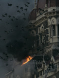 Pigeons Fly Near a Flame from the Taj Hotel Hotel in Mumbai  India
