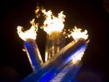 Olympic Flame Burns after Wayne Gretzky Lit the Olympic Cauldron at the 2010 Winter Games