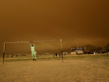 Playing a Friendly Soccer Match in a Park During a Sandstorm in Kabul  Afghanistan