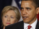 President Obama  Hillary Clinton at His Side  Announces New Strategy for Afghanistan and Pakistan