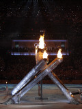 Olympic Cauldron after Being Lit at the Opening Ceremony for the Vancouver 2010 Winter Games