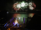 Fireworks Light Up the Night Sky after the Opening Ceremony for the Vancouver 2010 Olympics