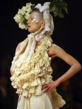 Model Displays Creation by Aya Furuhashi During Tokyo Fashion Week