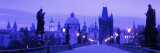 Statues Along a Bridge  Charles Bridge  Prague  Czech Republic