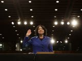 Supreme Court Nominee Sonia Sotomayor is Sworn in on Capitol Hill in Washington