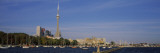 Boats in a Lake with a Tower in the Background  Lake Ontario  Cn Tower  Toronto  Ontario  Canada