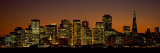 Skyscrapers Lit Up at Night  San Francisco  California  USA