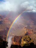 Double Rainbow Forms at Hopi Point  after a Rain Shower at Grand Canyon National Park in Arizona