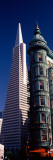 View of Towers  Columbus Tower  Transamerica Pyramid  San Francisco  California  USA