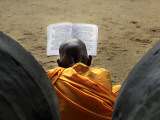 Sri Lankan Buddhist Monk Reads Holy Scriptures on First Day of their New Year at Kelaniya Temple