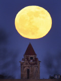 Blue Moon Rises Above Dyche Hall at the University of Kansas