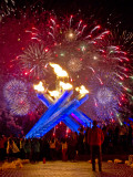 Fireworks after Gretzky Lit the Olympic Cauldron at the Opening Ceremonies of the 2010 Winter Games